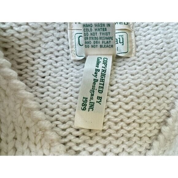 Vintage Cream Knit Sweater‎ with Floral Embroidery Women's Pullover cottage core - Picture 5 of 6